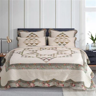 100% Cotton Patchwork Quilt Set