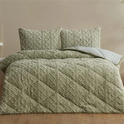 3D Pattern Flannel Fleece Comforter Set