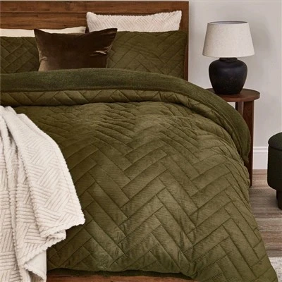 Corduroy Sherpa Reversible Comforter Set