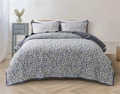 Floral Cotton Quilt Set