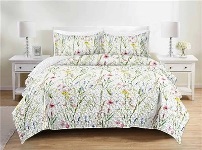 Floral Print Quilt Set for Summer