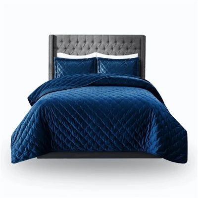 Luxury Embroidered Velvet Quilt Set