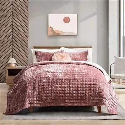 Luxury Velvet Embroidered Quilt Set