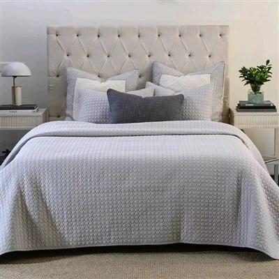 Solid Cotton Embroidered Quilt Set