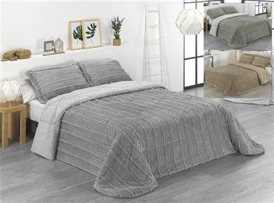 Striped Jacquard Flannel Comforter Set