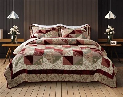Vintage Velvet Patchwork Quilt Set