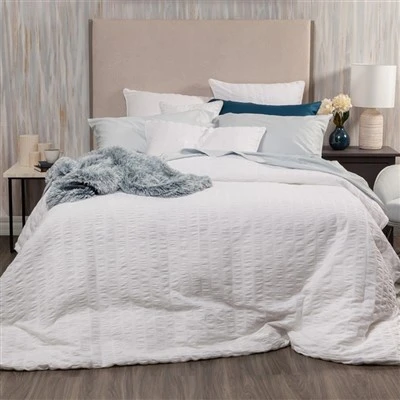 White Cotton Seersucker Duvet Cover